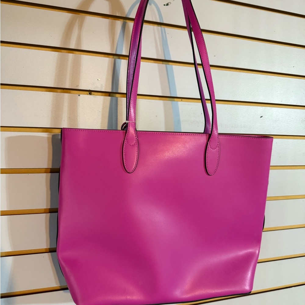 kate spade Hot Pink Leather Tote with Flower Charm - Picture 3 of 4